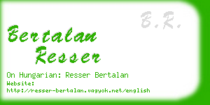 bertalan resser business card